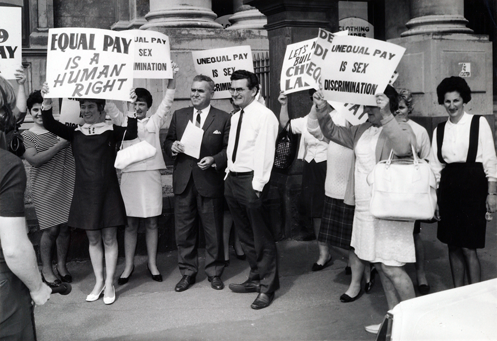 1969 - Equal Pay rally at the Trades Hall, Carlton, Victoria.