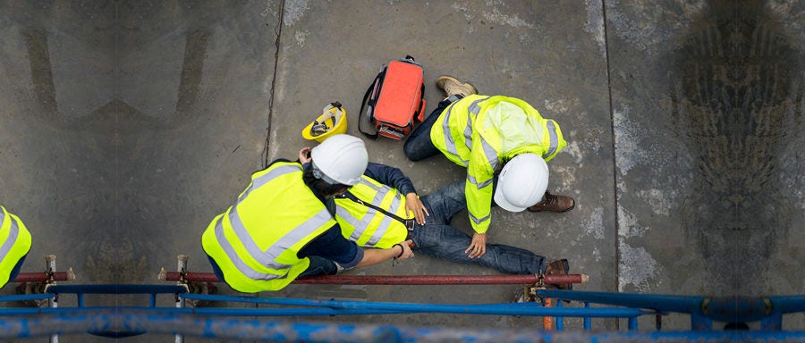 3 people wearing yellow vest