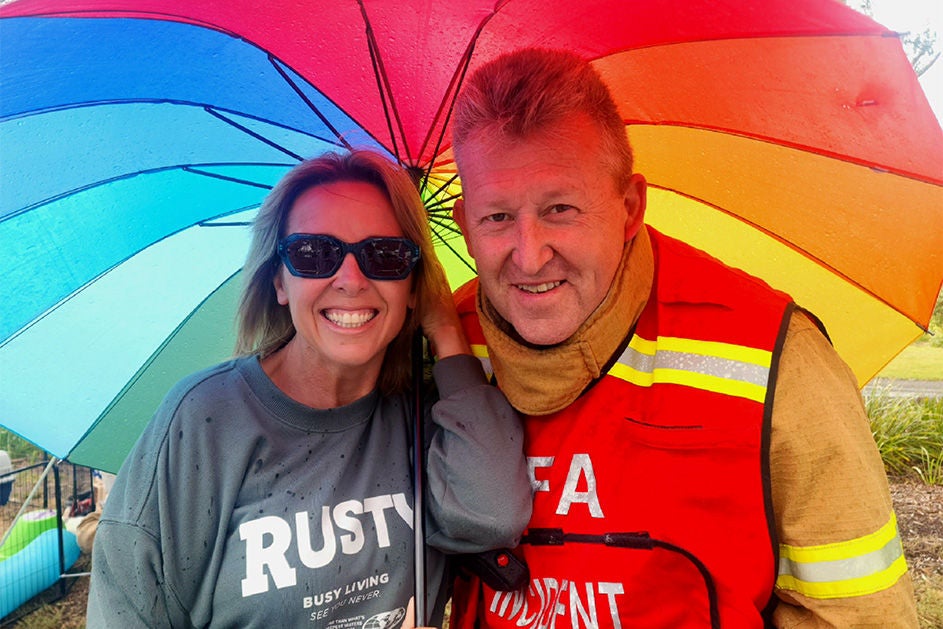 Maurice Blackburn client Simon wearing CFA worker jacket