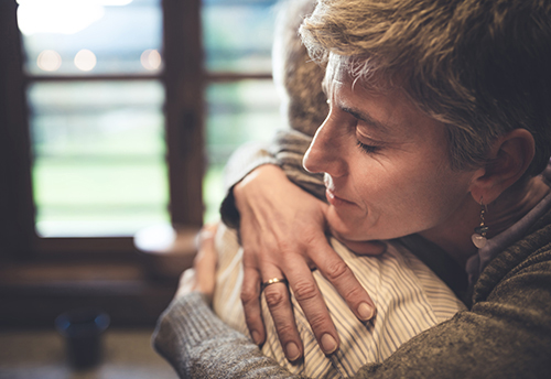 two people hugging