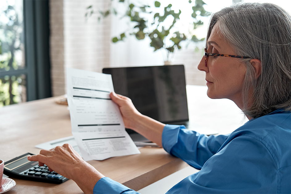 Woman working through admin tasks