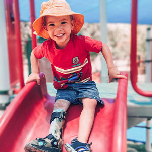 Evans playing in the park.