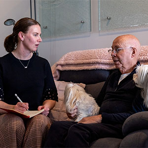 Maurice Blackburn nurse consulting with a client.