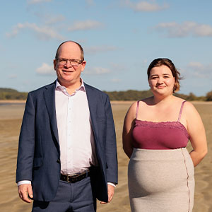 Maurice Blackburn client Tori and lawyer Scott Keft.